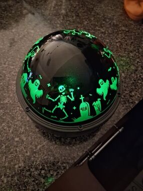 Halloween Glow Dome Projector with Skeleton & Ghost Motif
